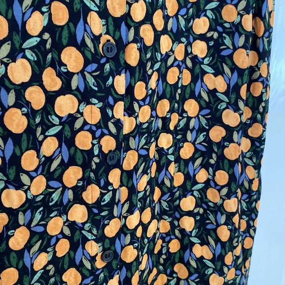 & Other Stories‎ Tie Shoulder Mini Dress Oranges Print Floral Tropical Size 6 - Picture 11 of 16